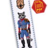Counted Cross Stitch Pattern of Bookmark "Guardians of the Galaxy: Rocket Raccoon" - Download in PDF