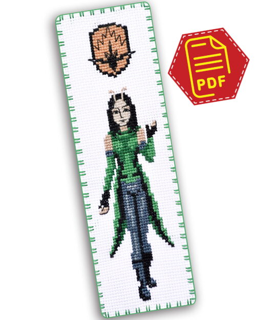 Counted Cross Stitch Pattern of Bookmark "Guardians of the Galaxy: Mantis" - Download in PDF