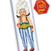 Cartoon Character "Obelix" Cross Stitch Pattern of Bookmark - Download in PDF