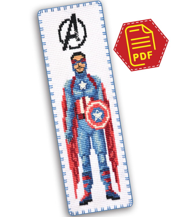 Counted Cross Stitch Pattern of Bookmark "The Avengers: Falcon" – Download in PDF