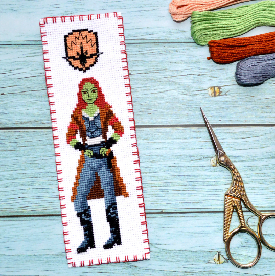 Counted Cross Stitch Pattern of Bookmark "Guardians of the Galaxy: Gamora" - Download in PDF