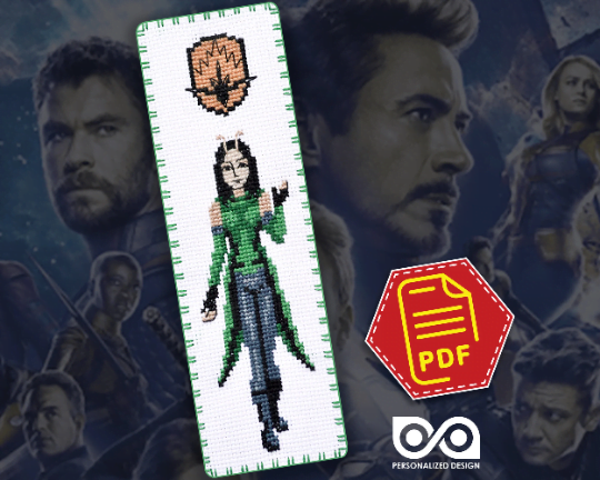 Counted Cross Stitch Pattern of Bookmark "Guardians of the Galaxy: Mantis" - Download in PDF