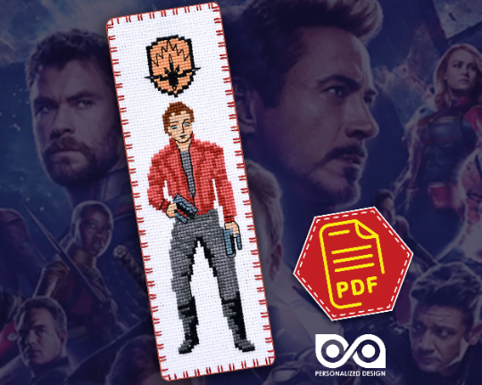 Counted Cross Stitch Pattern of Bookmark "Guardians of the Galaxy: Star-Lord" - Download in PDF