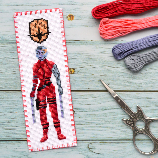 Free Counted Cross Stitch Pattern of Bookmark "Guardians of the Galaxy: Nebula" - Download in PDF