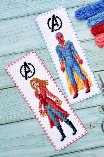 Counted Cross Stitch Pattern of Bookmark "The Avengers: Vision" – Download in PDF