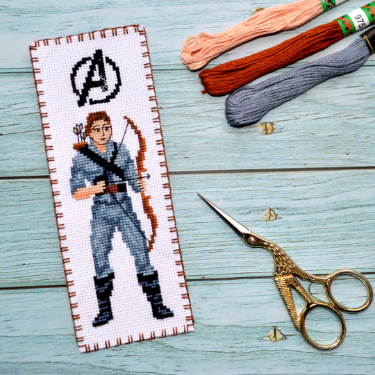 Counted Cross Stitch Pattern of Bookmark "The Avengers: Hawkeye" – Download in PDF
