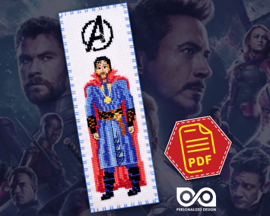 Counted Cross Stitch Bookmark Pattern "Doctor Strange"