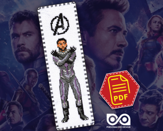 Counted Cross Stitch Pattern of Bookmark "The Avengers: Black Panther" – Download in PDF