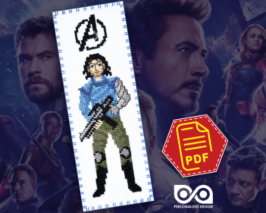 Free Counted Cross Stitch Pattern of Bookmark "The Avengers: Winter Soldier" – Download in PDF