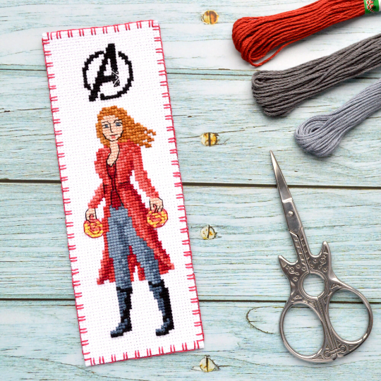Counted Cross Stitch Pattern of Bookmark "The Avengers: Scarlet Witch" - Download in PDF