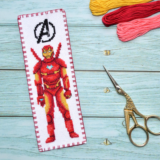 Counted Cross Stitch Pattern of Bookmark "The Avengers: Iron Man" - Download in PDF