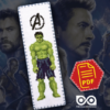 Counted Cross Stitch Pattern of Bookmark "The Avengers: Hulk" - Download in PDF