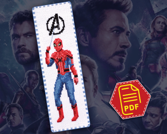 Counted Cross Stitch Pattern of Bookmark "The Avengers: Spider Man" - Download in PDF