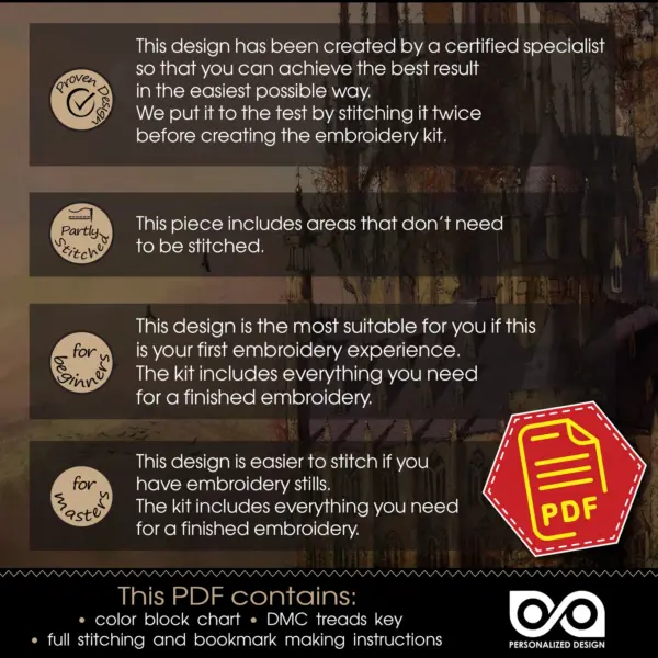 Counted Cross Stitch Bookmark Pattern "The Potions Cauldron"