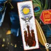 Counted cross stitch bookmark pattern "Magic Night" – Embroidery design, Instant download in PDF