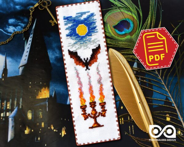 Counted cross stitch bookmark pattern "Rearmouse" – Embroidery design, Instant download in PDF