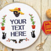 Personalized cross stitch pattern with custom text