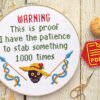 Counted cross stitch pattern - Warning! This is proof I have the patience to stab something 1000 times