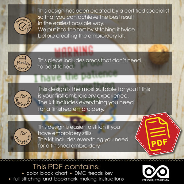 Counted cross stitch pattern - Warning! This is proof I have the patience to stab something 1000 times 3