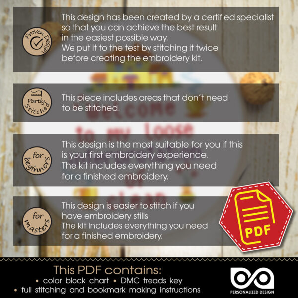 Counted cross stitch pattern "Welcome to my loose interpretation of clean" - Embroidery chart, Download in PDF