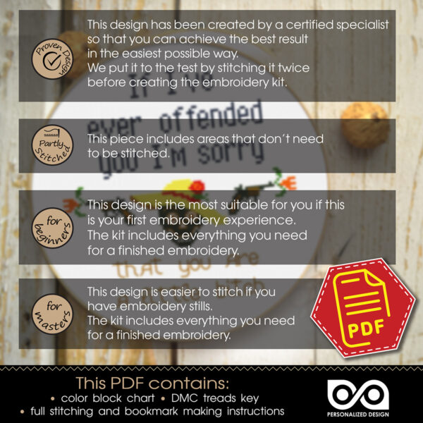 Counted cross stitch pattern - If I’ve ever offended you I’m sorry 3