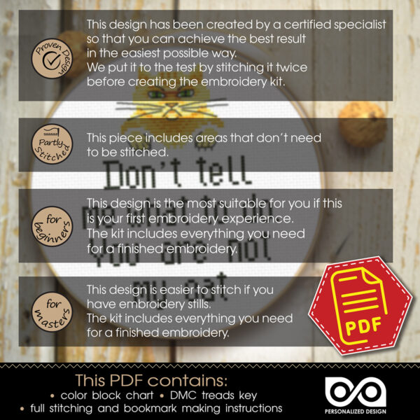 Counted cross stitch pattern - Don’t tell me what to do You are not my cat 3