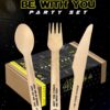 Disposable Wooden Cutlery Set "May The Forks Be with You"