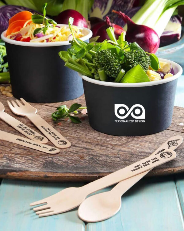 Disposable Wooden Cutlery Set "May The Forks Be with You"