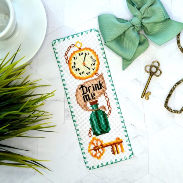 Bookmark Cross Stitch Kit "Alice in Wonderland: Drink Me"