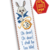 Cross stitch pattern of Bookmark "Alice in Wonderland: White Rabbit" – Download in PDF