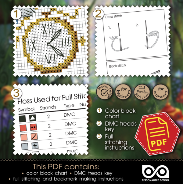 Cross stitch pattern of Bookmark "Alice in Wonderland: White Rabbit" – Download in PDF