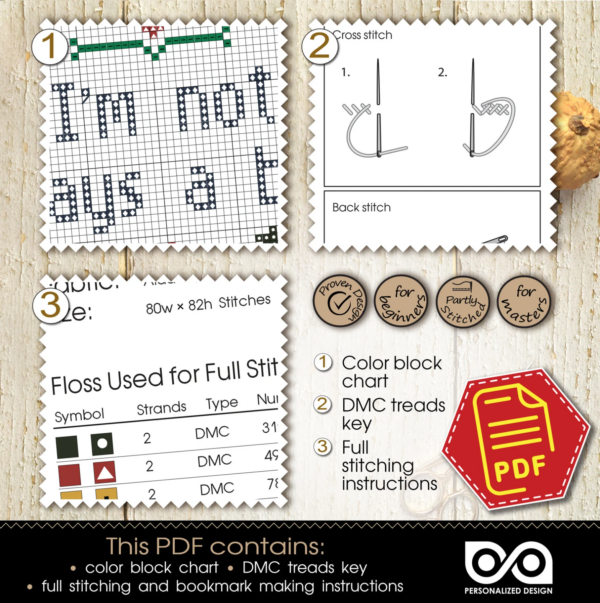 Quote Cross Stitch Pattern "I'm not always a bitch just someone really gets on my nerves today" - Download in PDF
