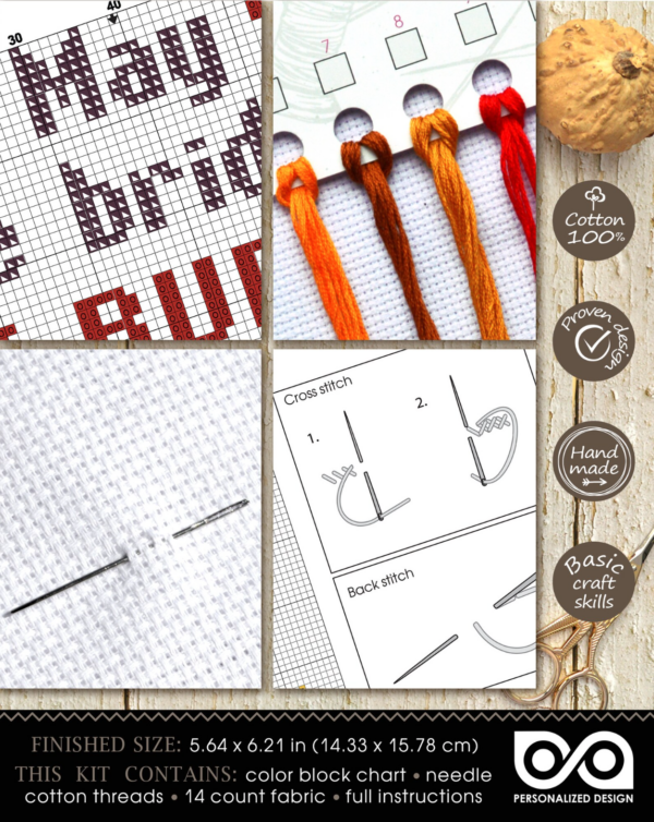 Quote Cross Stitch Kit "May the Bridges I Burn Light the Way"