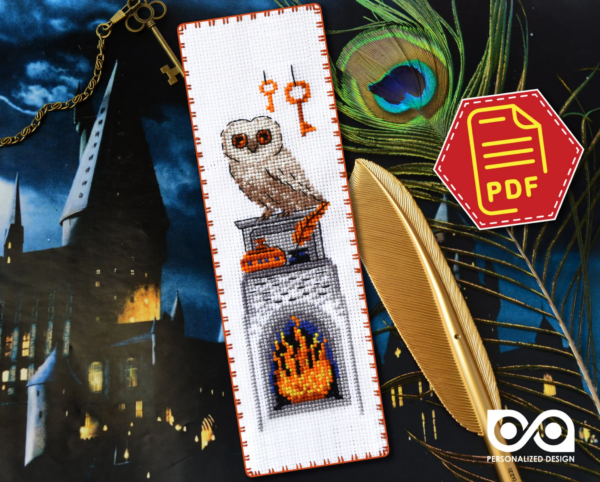 Bookmark cross stitch pattern "Night Owl" - Download in PDF