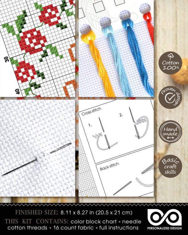 Quote Cross Stitch Kit "What Doesn't Kill You Gives You an Unhealthy Set of Coping Mechanisms and a Very Dark Sense of Humor"