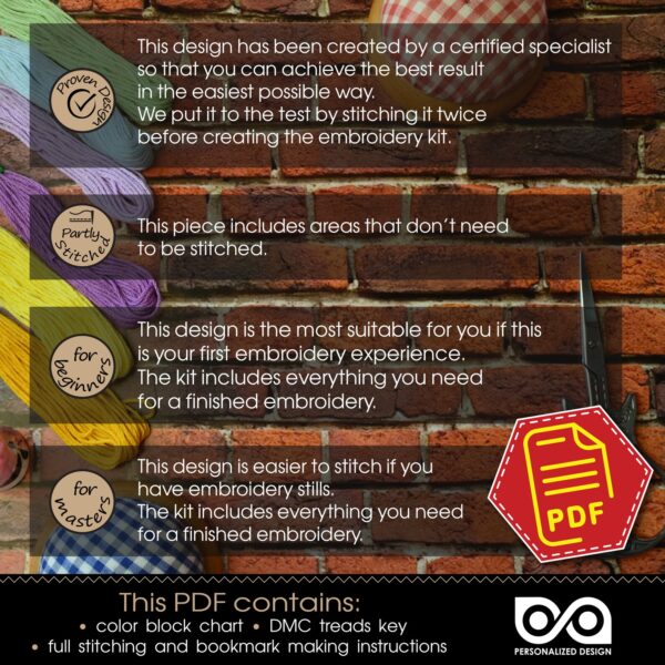 Counted Cross Stitch Pattern of Bookmark “Owl Spell” – Download in PDF