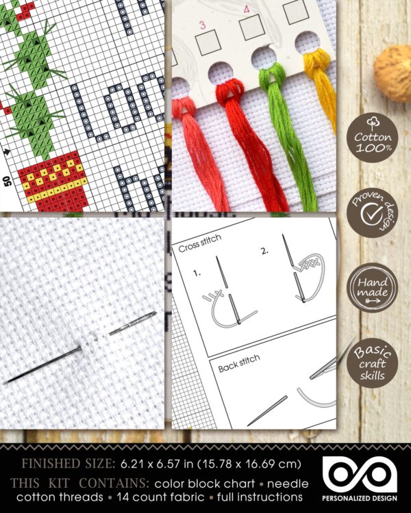 Quote Cross Stitch Kit "My House Looks Like Shit Because I Was Making This"