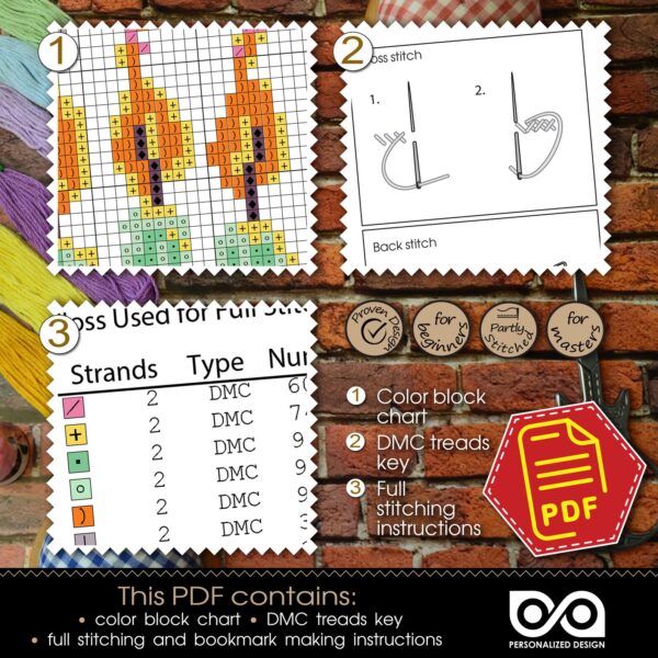 Cross Stitch Bookmark Pattern "Magic Skull" – Download in PDF