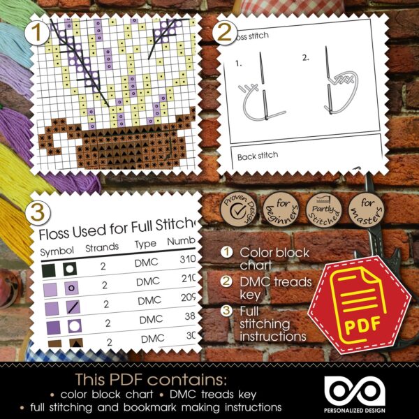 Counted Cross Stitch Pattern of Bookmark “Owl Spell” – Download in PDF