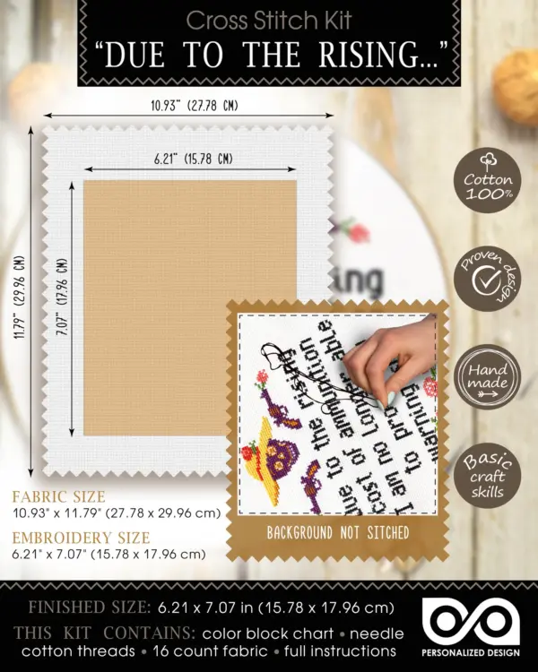 Quote Cross Stitch Kit "Due to the rising cost of ammunition I'm no longer able to provide a warning shot"