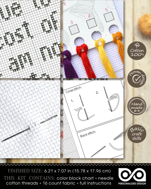 Quote Cross Stitch Kit "Due to the rising cost of ammunition I'm no longer able to provide a warning shot"