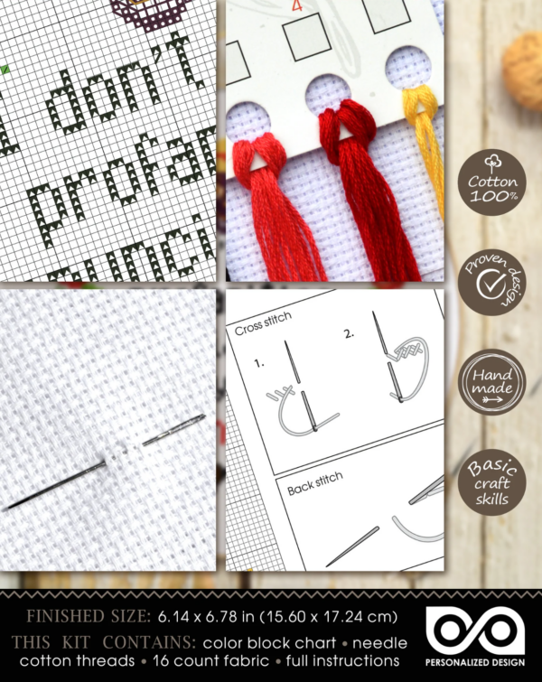 Quote Cross Stitch Kit "I Don't Spew Profanities, I Enunciate Them Like A Fucking Lady"