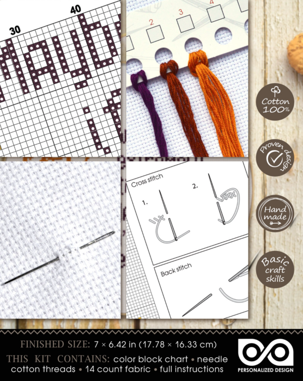 Quote Cross Stitch Kit "Maybe if we all sit extremely still, Monday won't be able to see us"