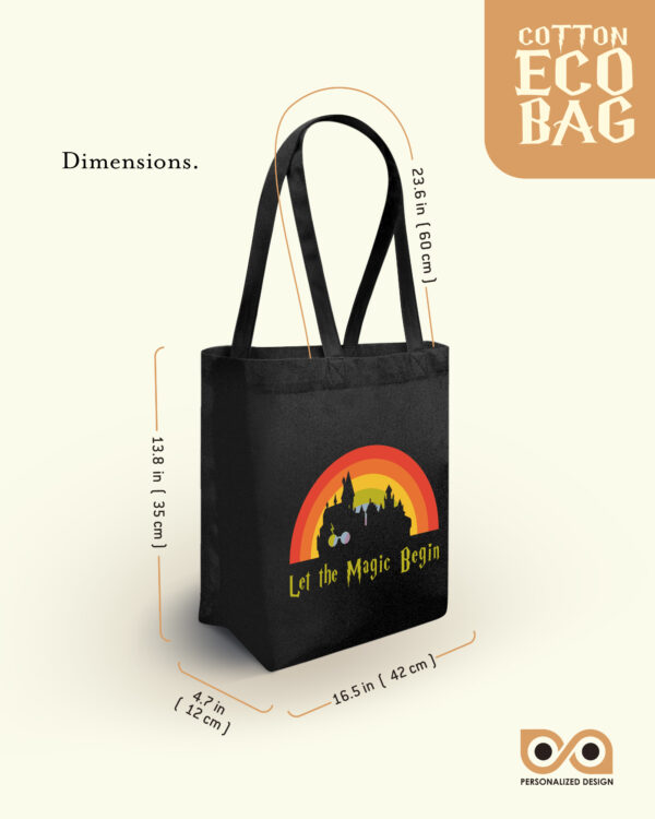 Shopping Tote Bag "Harry Potter: Let The Magic Begin" (Black Color)