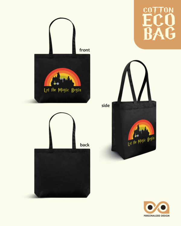 Shopping Tote Bag "Harry Potter: Let The Magic Begin" (Black Color)
