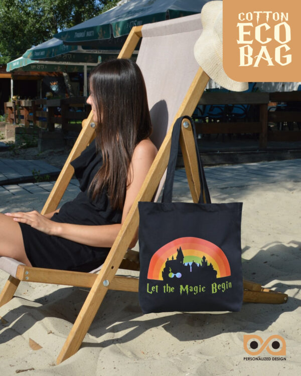 Shopping Tote Bag "Harry Potter: Let The Magic Begin" (Black Color)
