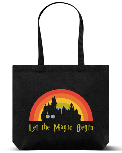Shopping Tote Bag "Harry Potter: Let The Magic Begin" (Black Color)