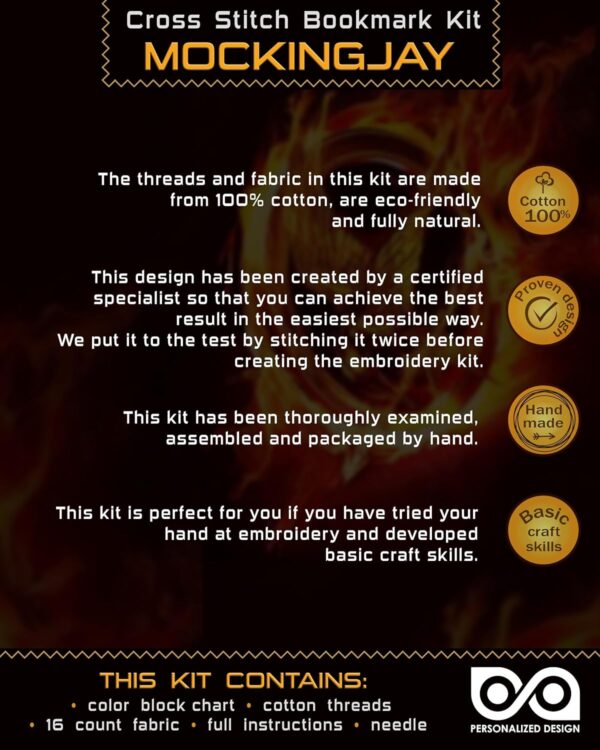 Counted Cross Stitch Bookmark Kit "The Hunger Games: Mockingjay"