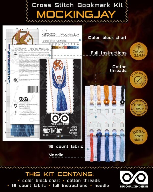 Counted Cross Stitch Bookmark Kit "The Hunger Games: Mockingjay"