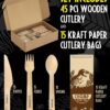 Disposable Wooden Cutlery Set "Jurassic Forks"
